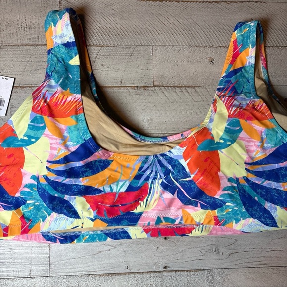 Old Navy Women’s Scoop Bikini Swim Top Orange Blue Size 4X NWT! - Picture 11 of 15